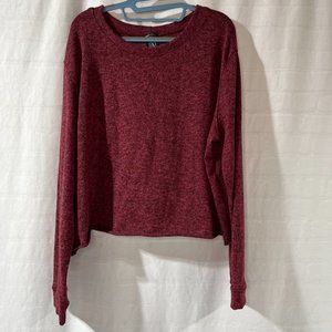 Women's Agnes & Dora Burgundy Crop Pullover Sweater, Size 3XL